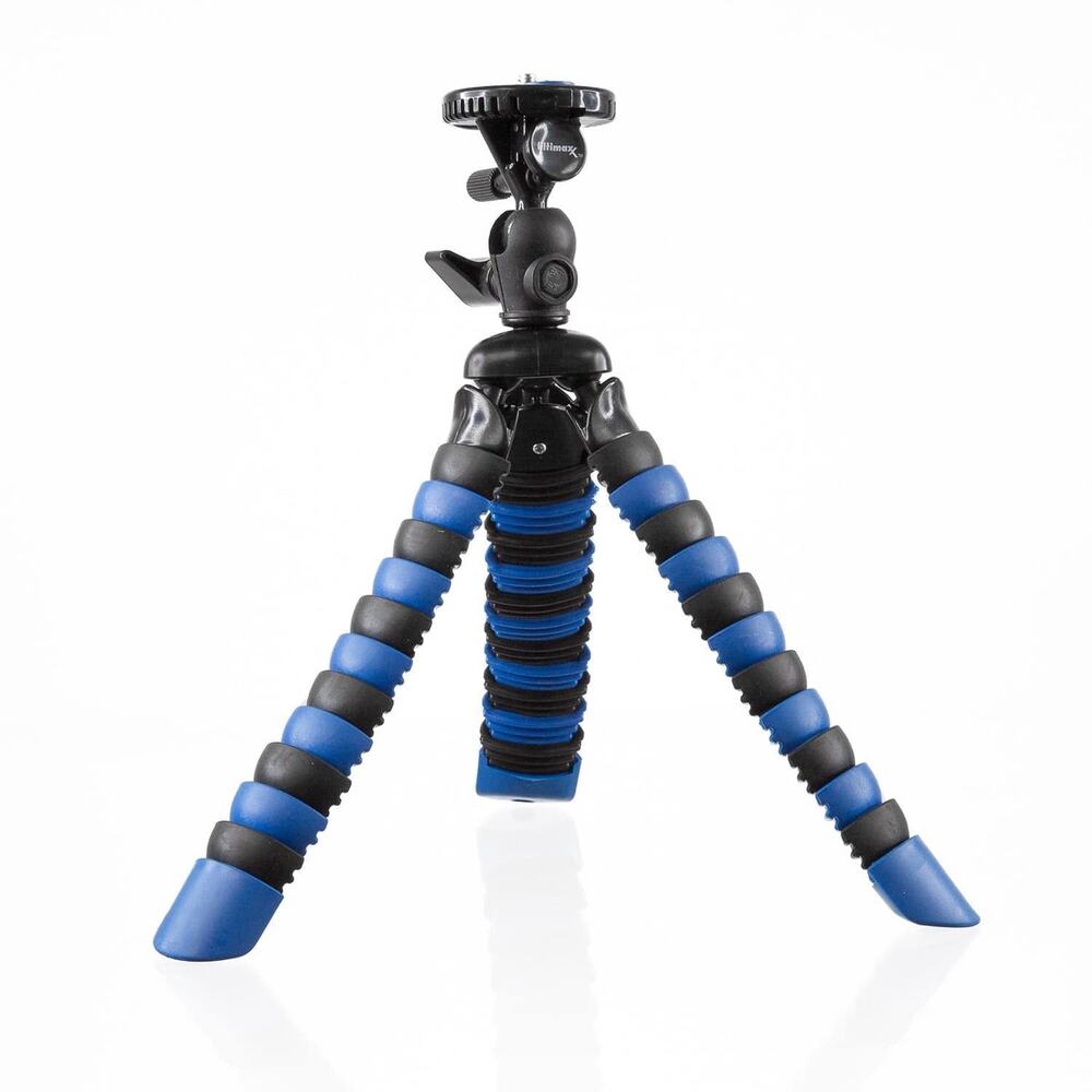Flexible Leg Mini Table-Top Camera Tripod w/ Ball Head & Bubble Level Black/Blue